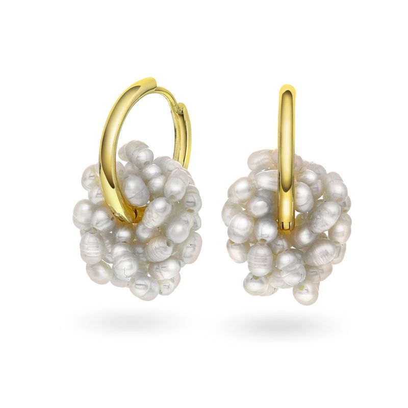 Øreringer i sølv ferskvannsperler