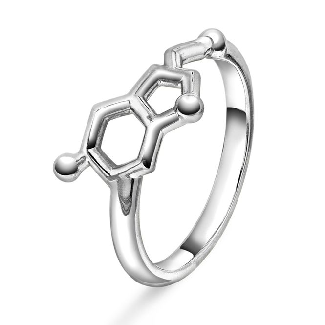 Hovedbilde Ring i sølv serotonin glede rhodinert