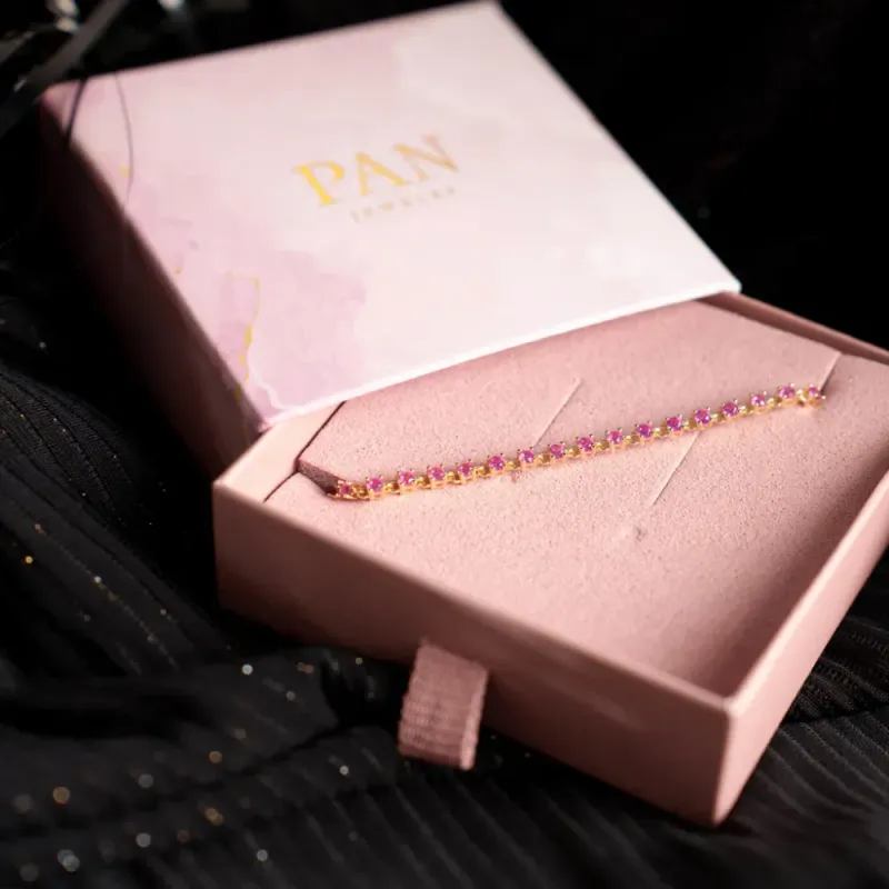 Zela armbånd med rosa zirkonia