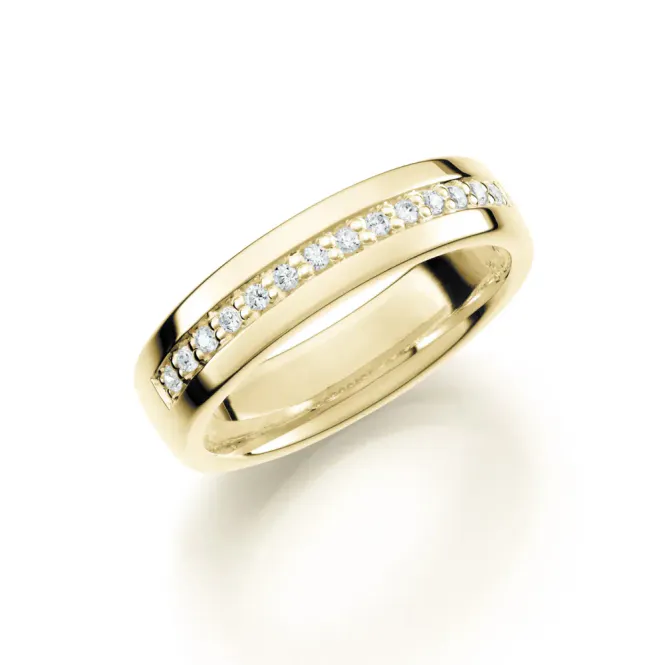 Hovedbilde GD250G5 - Gult gull giftering m/dia 0,14 ct WSI