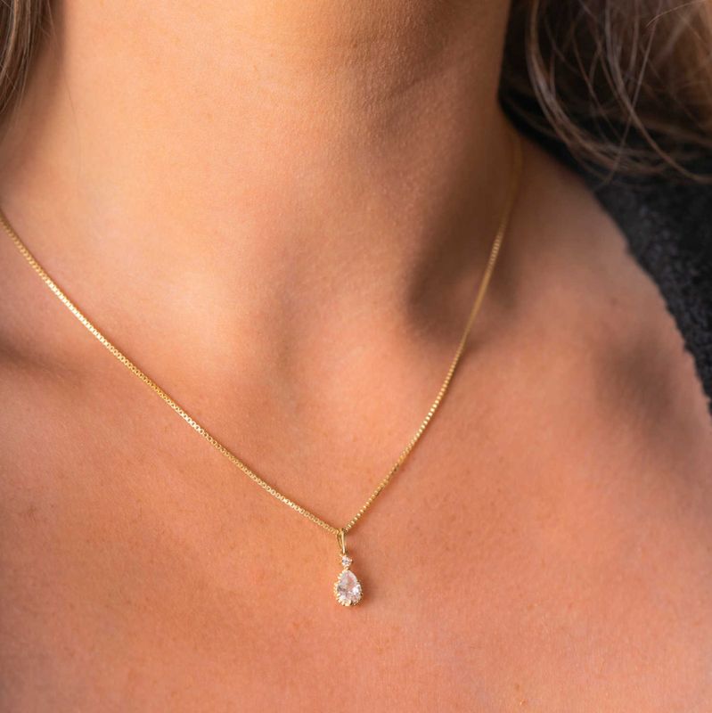 Anheng i gull med zirkona