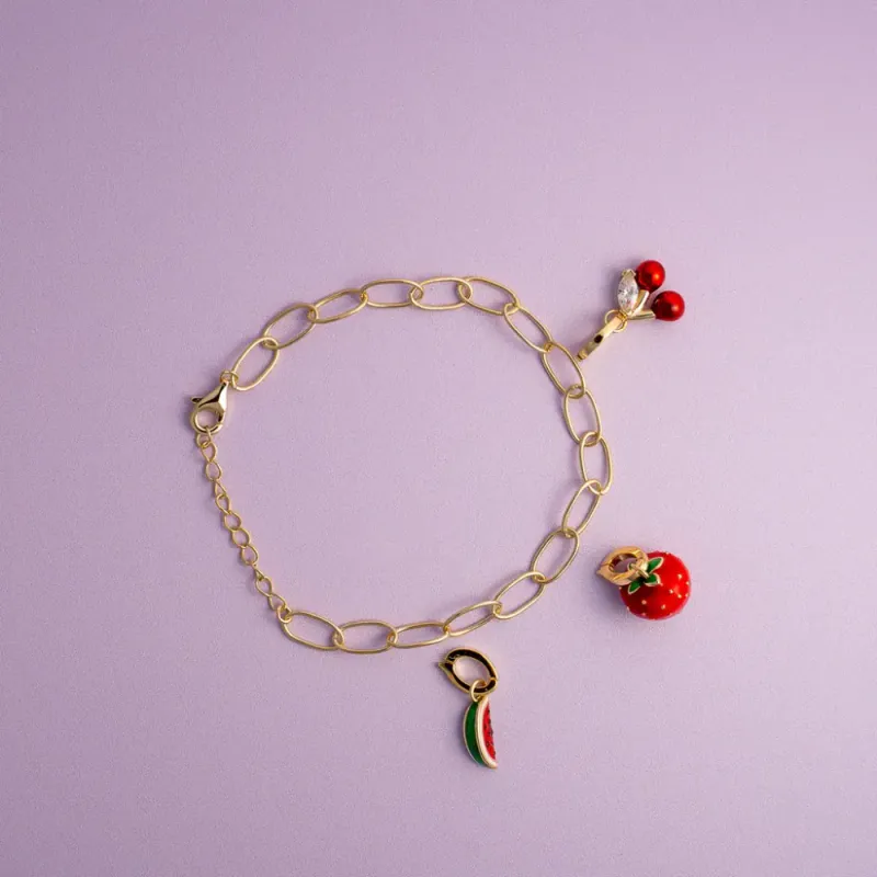 Berry Cute charm i 925 forgylt sølv