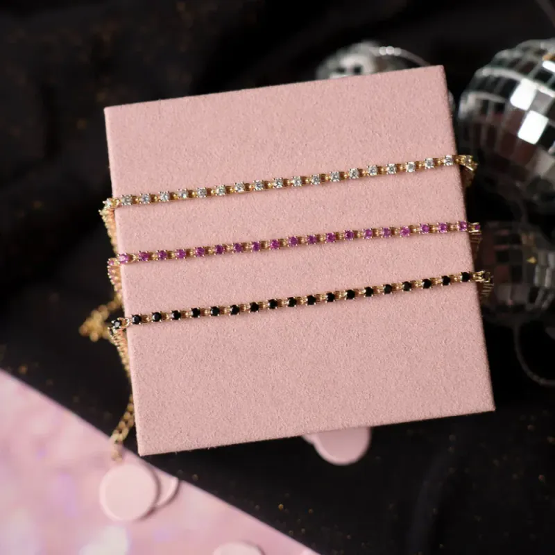 Zela armbånd med rosa zirkonia