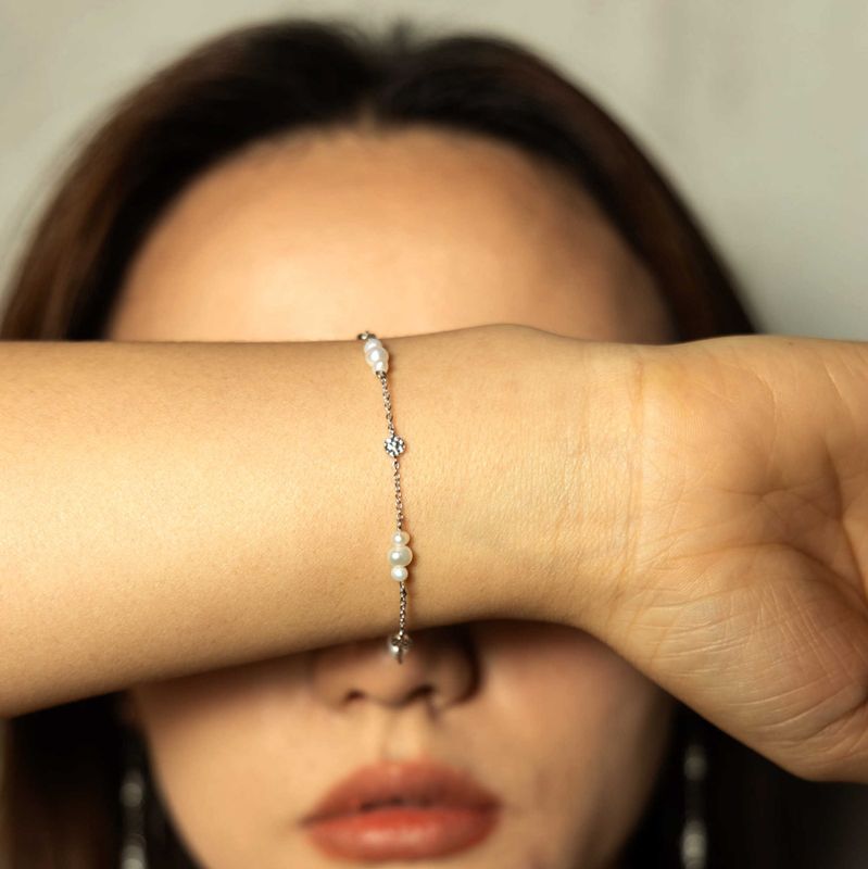 Fairy armbånd i sølv med perler