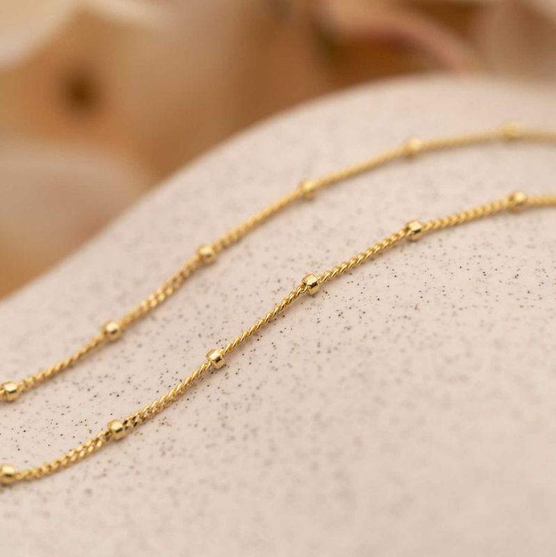 Panser kjede i sølv med kuler 50 cm