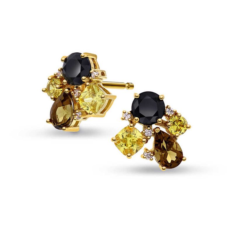 GLAM øredobber med gylne stener