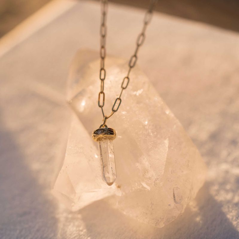 Guidance pendelsmykke sølv, bergkrystall