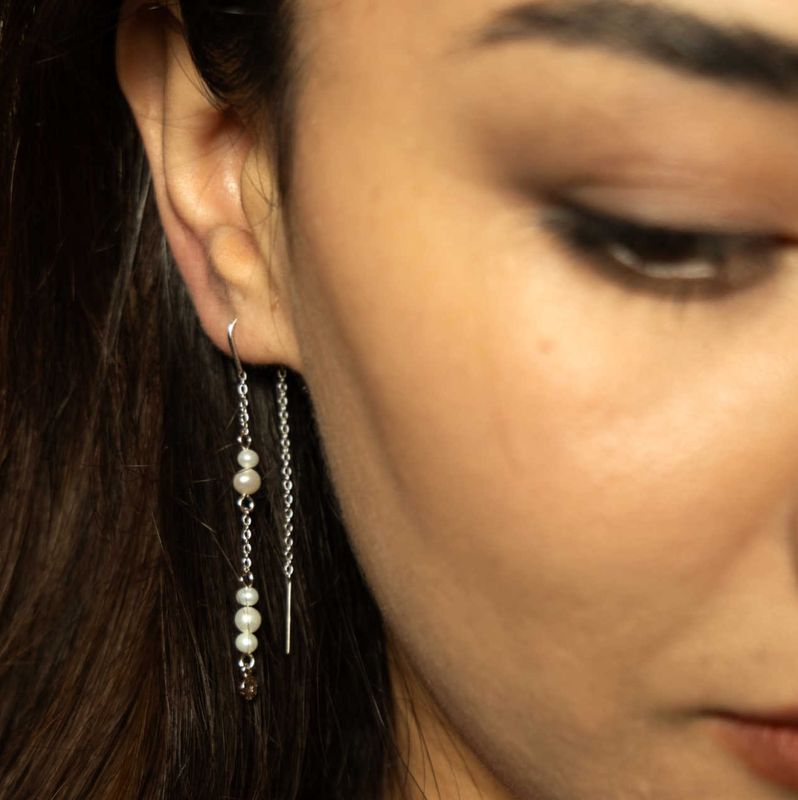 Fairy øredobber i sølv med perler
